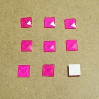 TL 1-5번 사각 타일비즈 1cm×1cm 형광진분홍 약100개