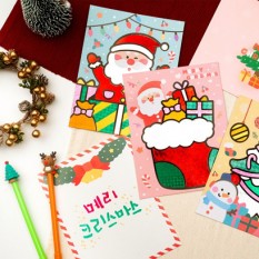 크리스마스 포일아트 카드/산타