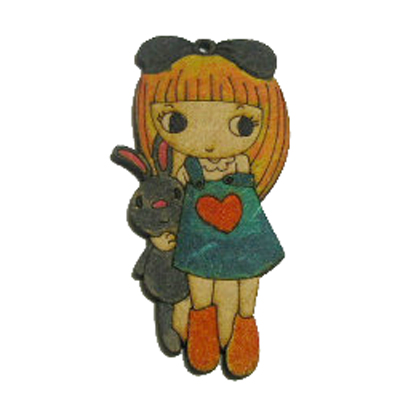 캐릭터우드 토끼소녀/가로4.6cm세로9.7cm두께0.3cm
