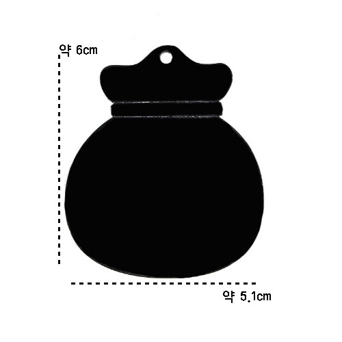자개공예 검정아크릴 두줄레이스 복주머니 키링재료
