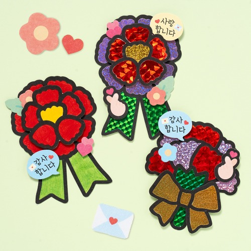 민화샵 포일아트 카네이션 브로치